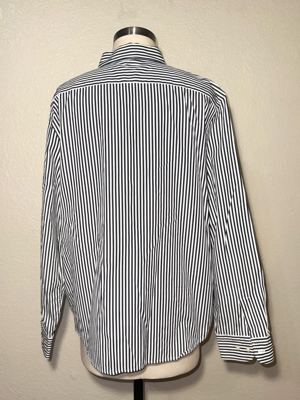 Lauren Ralph Lauren XL Black White Striped Button Up Shirt 100% Cotton - Picture 5 of 7